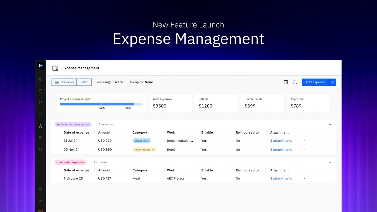 How Expense Management Works in Rocketlane | PSA Demo