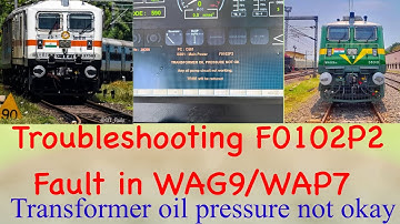 Trouble shooting.fault F0102P2 three￼ phase loco WAG9/WAP7 Transformer oil pressure not ok