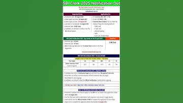 Sbi Clerk Notification 2025 #shorts #‎sbi_clerk_notification_2025 #‎sbi_clerk_notification_2025-26