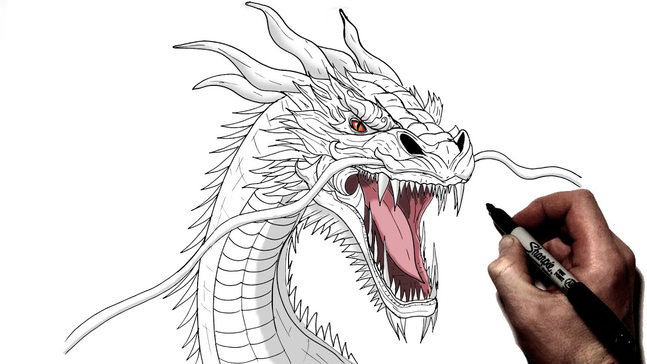 How To Draw A Chinese Dragon | Step By Step | - YouTube