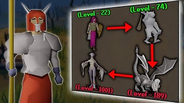 Killing ONE monster for EVERY combat level... without banking