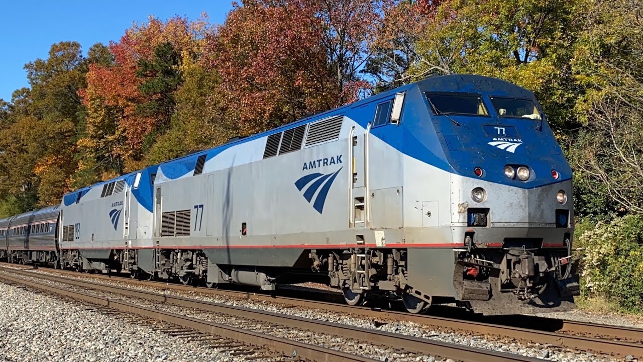 Amtrak Train 20 Flies Through Charlotte NC with Amtrak leader 77 (11162021) YouTube