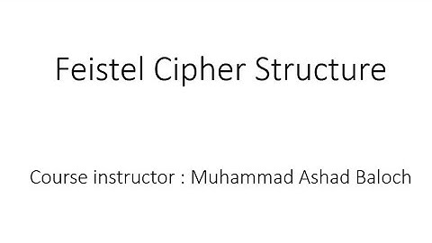 Lecture 9 Feistel Cipher Structure in Network Security