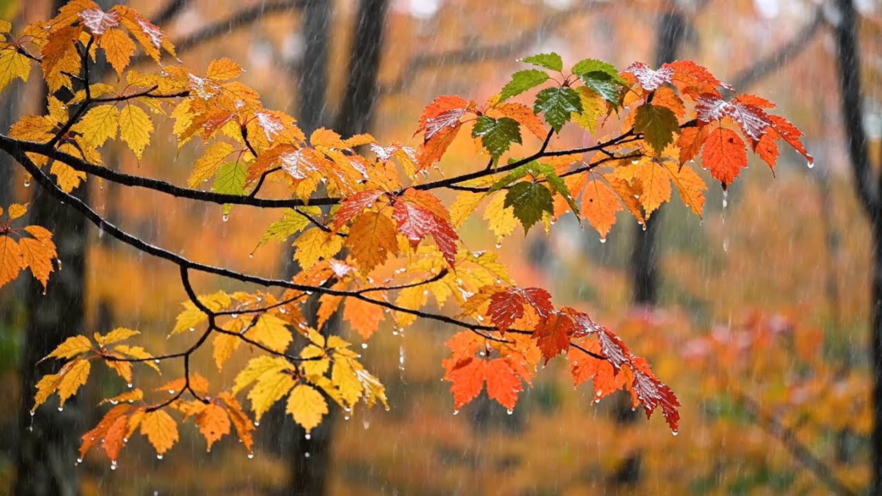 Fall Sounds Golden Autumn Rain in the Forest ππ§οΈ | Calm Night Ambience & Relaxing ...