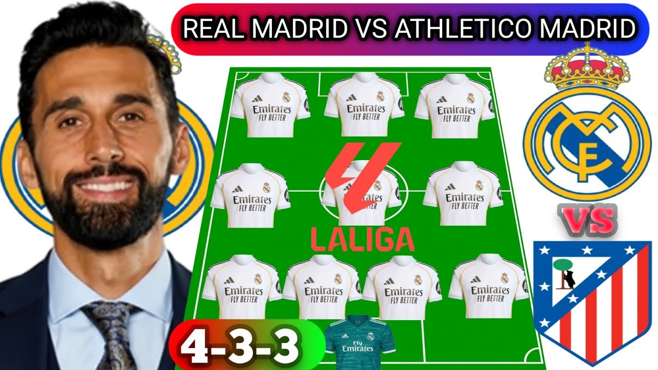 REAL MADRID VS ATHLETICO MADRID. REAL MADRID POTENTIAL LINEUP LALIGA ...