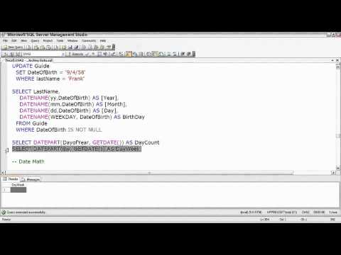 Sql Server  Working with Dates & Times