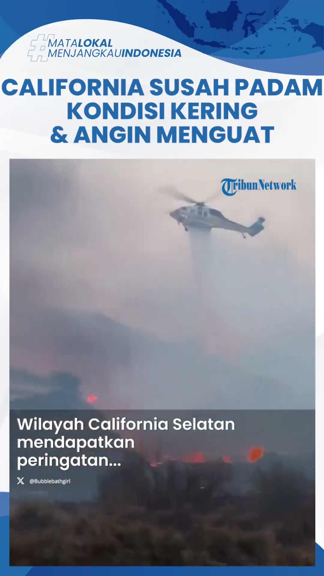 California Selatan Krisis, Kobaran Api Sulit Dipadamkan karena Kondisi Angin Kencang hingga Menguat