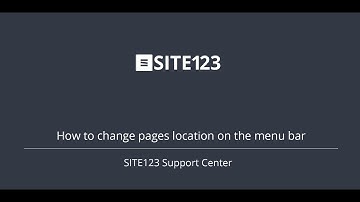 SITE123 - How to change pages location on the menu bar