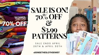🚨 NEW Pattern Sale! $3.99 & $5.99 Patterns+70% OFF Fabric! Pattern Sale Ends April 30th #sewing sale