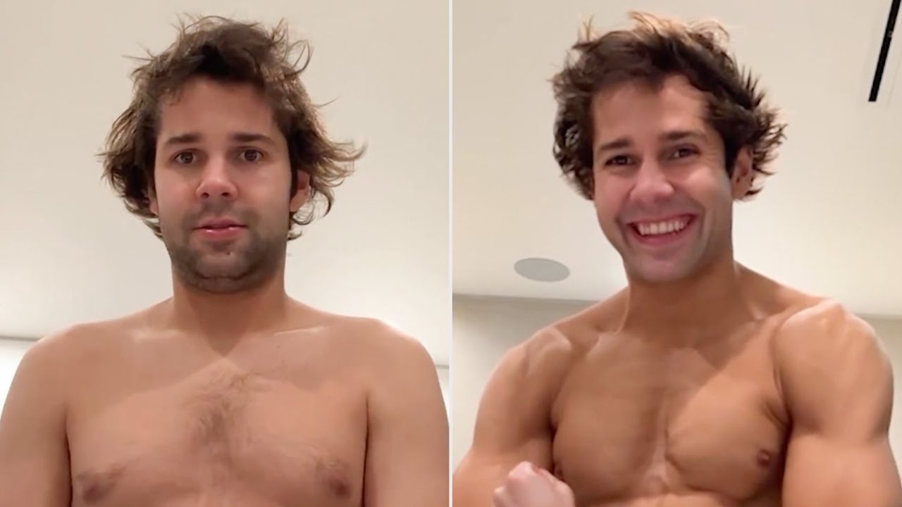 David Dobrik Sheds His Shirt to Show His Abs from Fitness Journey 'A Year in the Making'