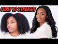 Natural hair silk press at home  waist length hair