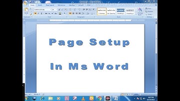 How to Set Up Page in Microsoft Word 2007 (Margin,Size,Column) Urdu Hindi Tutorial