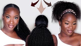 NO HEAT ❌ | EASY WAY TO CREATE A SLEEK CURLY PONYTAIL ON THICK NATURAL 4A/4B/4C HAIR| CurlsQueen