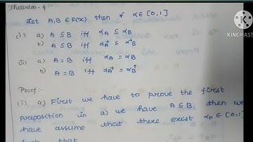 fuzzy theorem and proof for albha cut set