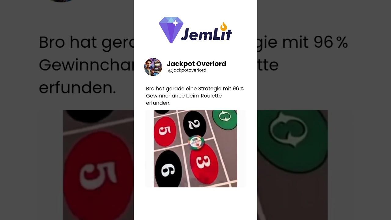 Bro hat gerade eine Strategie mit 96 % Gewinnchance beim Roulette erfunden.