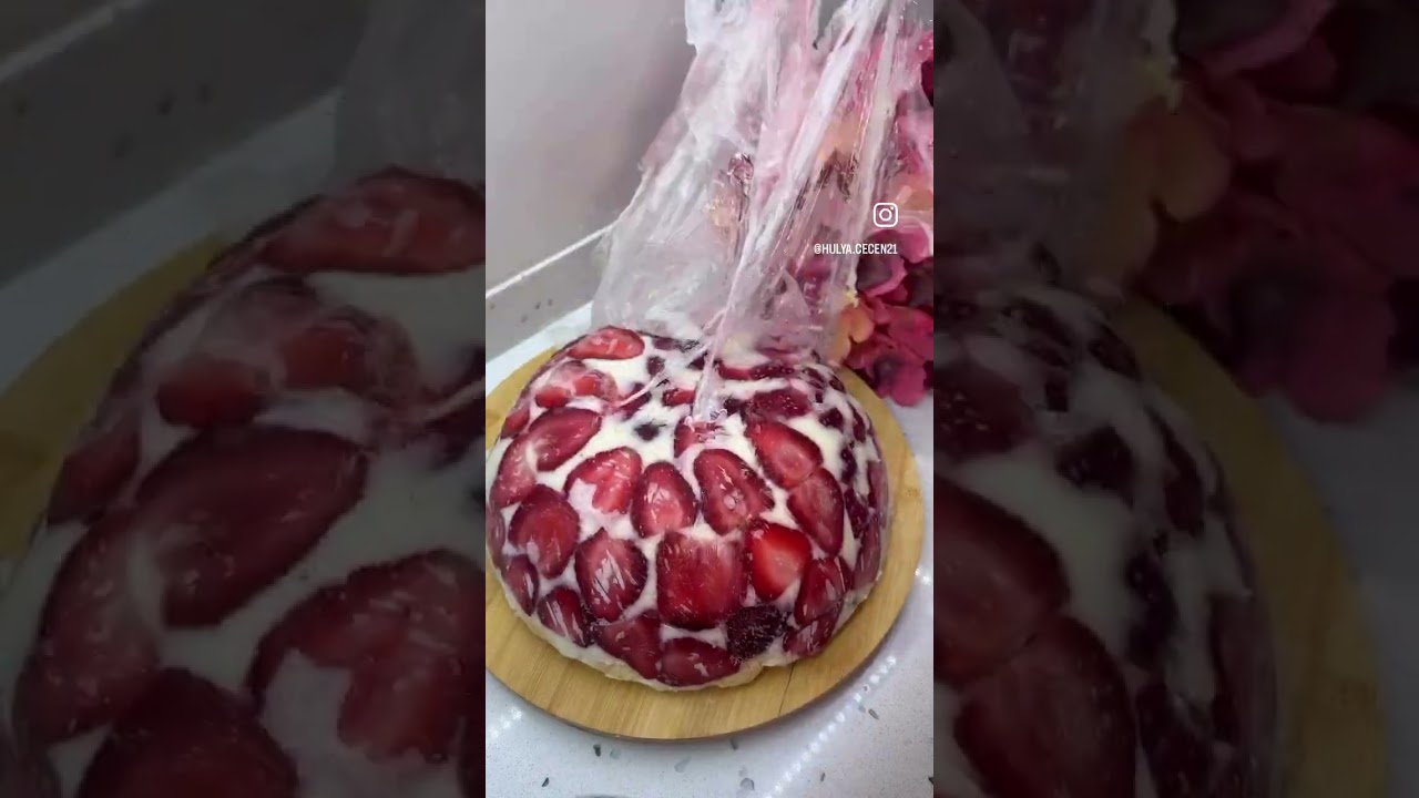 Çilekli pasta tarifi abone olup videomu beğenir şeniz sevinirim 😍#pastatarifi #keşfet