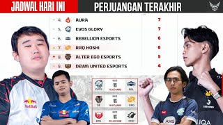 RRQ LOLOS PLAYOFFS !!! KLASEMEN \u0026 JADWAL MPL ID S13 | HARI INI SABTU 18 MEI 2024