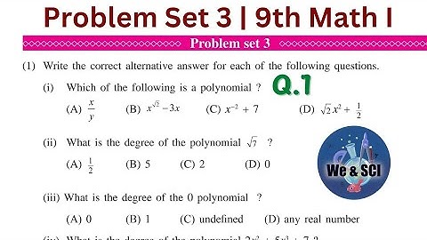 Problem Set 3 Q.1 | L-3 Polynomials | 9th Math I Maharashtra board