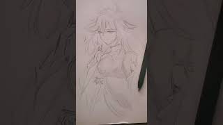 Sketching ✨YAE MIKO✨from Genshin Impact