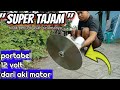 saya membuat alat potong rumput portabel 12 volt