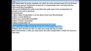Como arrumar o erro de Xna do Terraria (para pc sem placa de video)