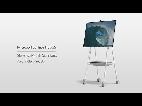 Microsoft Surface Hub 2S | Steelcase Mobile Stand And APC Battery Set Up