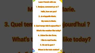 learn French with me: some friends sentence with English