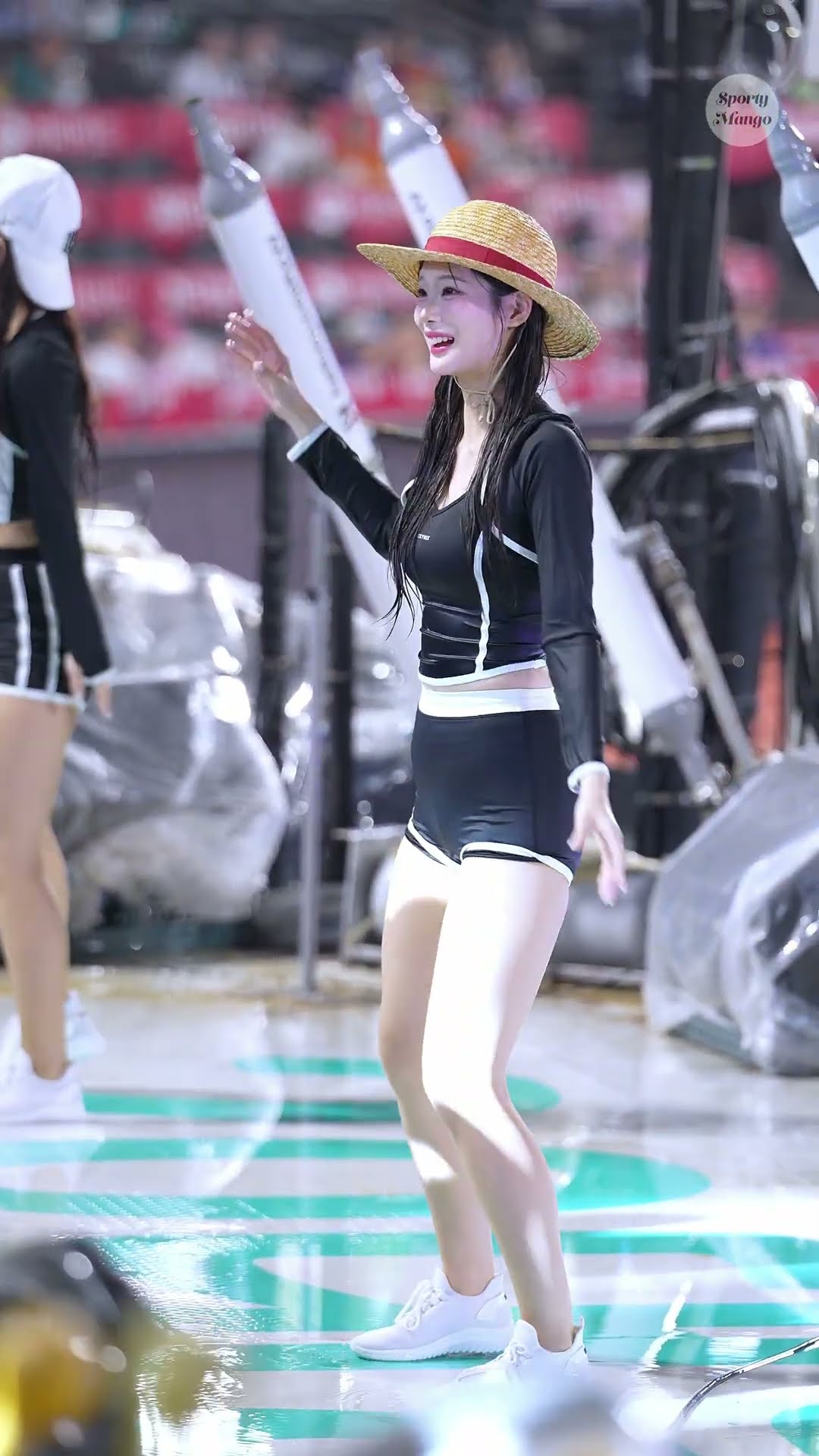 Cheerleader Kye Yu-jin Wearing a One Piece Luffy Hat