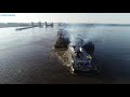 The M/V CHARLES SOUTHERN Fighting the River to get into Lock and Dam 26