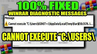 How to fix winrar diagnostic messages| Cannot Execute