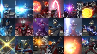 【ウルバト】All Ultraman Special Move Night City Stage / 全ウルトラヒーロー必殺技 夜ステージ編「ウルトラ必殺技集」