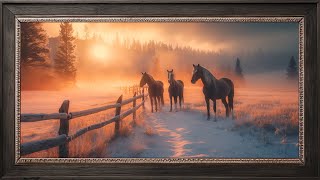 Framed Art Gallery / Horse Ranch Morning / 2 Hour Screensaver Video screenshot 1