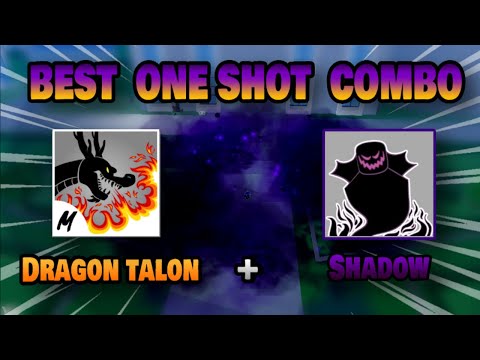 Best Shadow + Dragon Talon One Shot Combo』Bounty Hunt l Roblox, Blox fruits  update 15