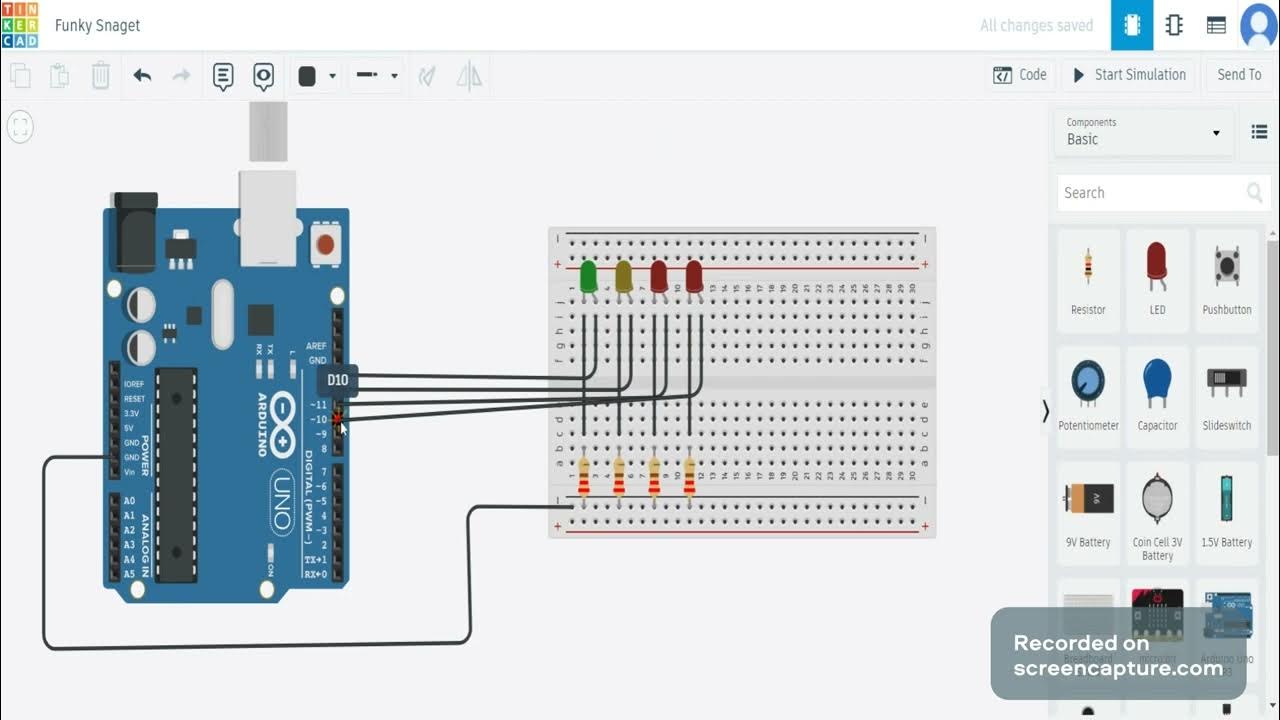 blinking LED using thinkerCAD - YouTube