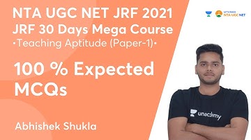 100% Expected MCQs | NTA UGC NET- JRF 2021 | Teaching Aptitude | Abhishek Shukla
