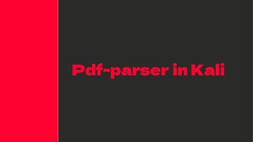 pdf-parser  in Kali