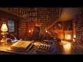 Cozy Bookstore Retreat - Rainy Night with Fireplace &amp; Rain Sounds for Peaceful Relaxation