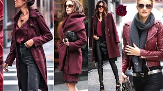 MODA EN COLOR BORGOÑA BURDEOS MODA OTOÑO INVIERNO 2020 OUTFITS OTOÑO  INVIERNO 2020 MUJER TENDENCIAS - YouTube