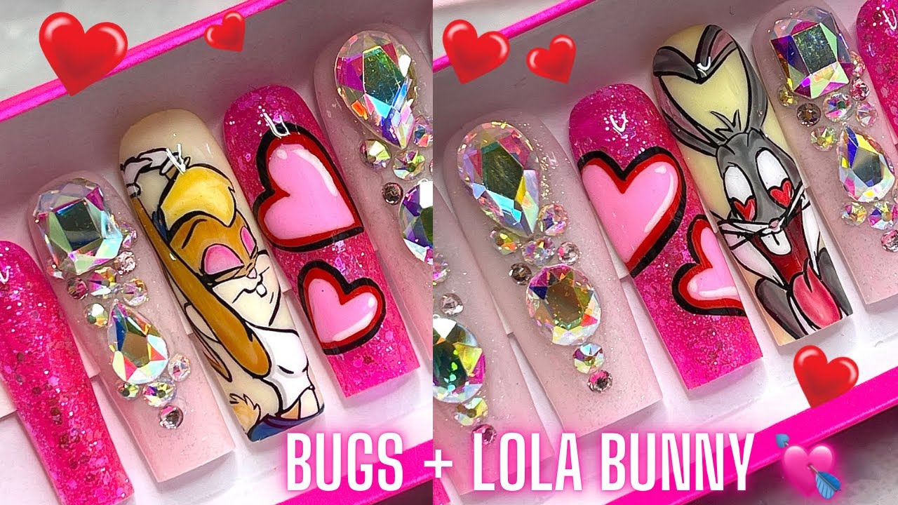 Набор для маникюра XXL BUGS+LOLA BUNNY FREESTYLE 💅🏼💞! Урок по милому дизайну ногтей
