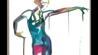 dancing painting abstract woman water