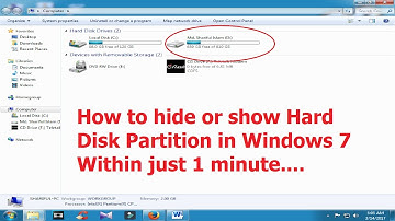 How to hide or show Hard Disk - Partition in Windows 7 | Recover hidden drive