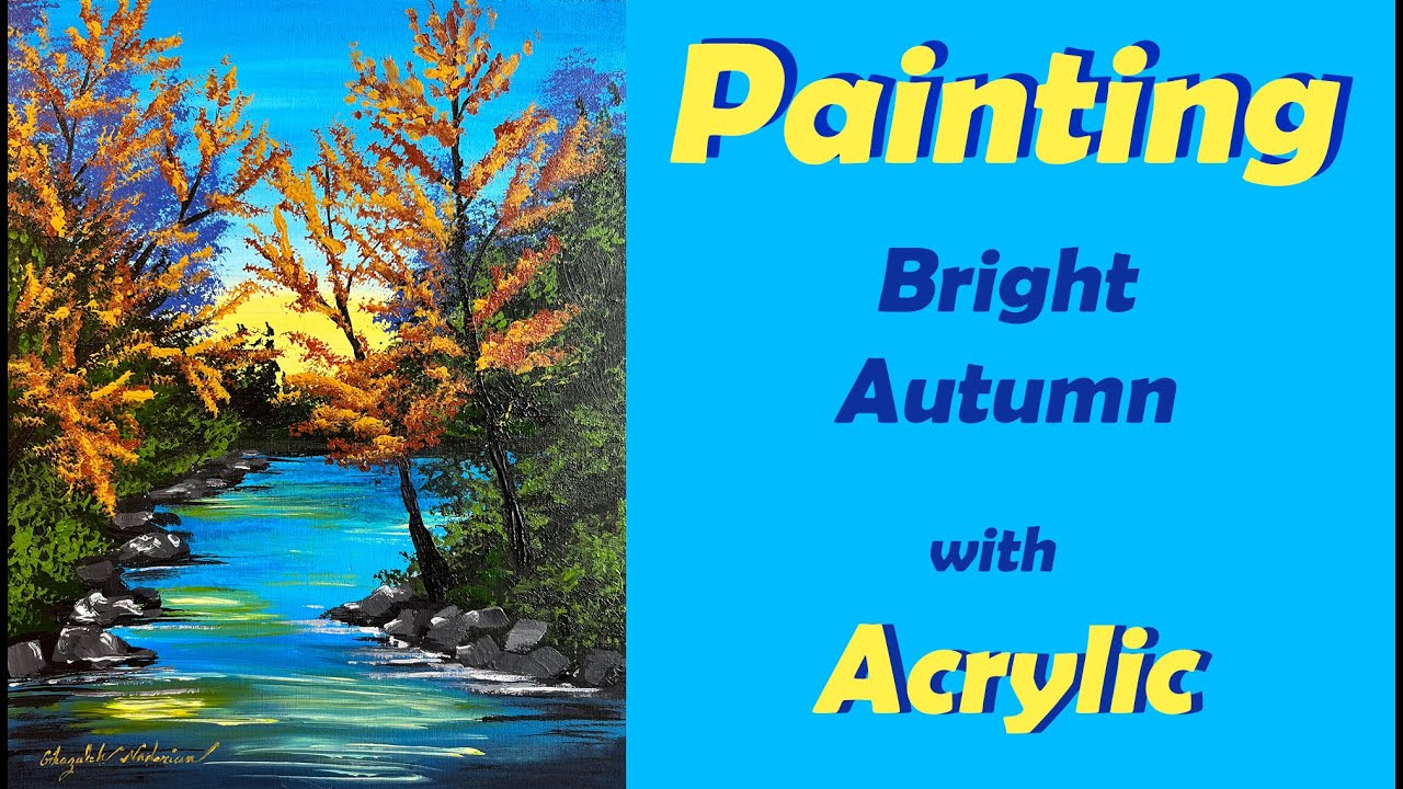 Painting Bright Autumn Landscape Easy Acrylic Painting Step By Step painting-bright-autumn-landscape-easy-acrylic-painting-step-by-step