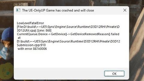 Fix The Outer Worlds 2 Error The UE-Arkansas Game Has Crashed Fatal Error/LowLevelFatalError
