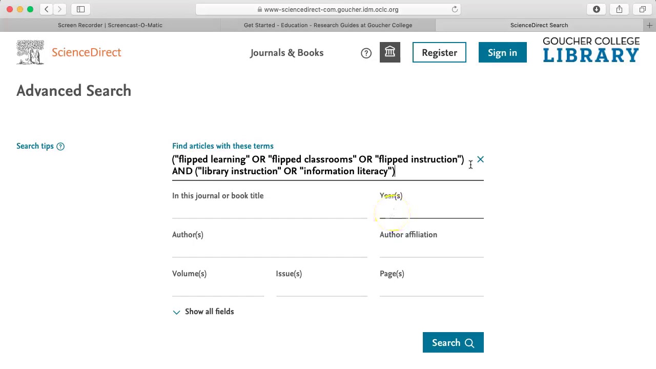 Finding a Peer Reviewed Article Using Science Direct YouTube