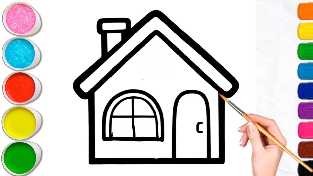 Winter House Drawing | Satisfying Colouring | Easy & Beautiful Art for Beginners