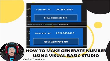 HOW TO MAKE RANDOM NUMBER GENERATOR USING VISUAL BASIC STUDIO | Codes Tutorious
