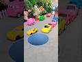 Red tractor pushing yellow red pink and purple car in pit #jcntoy #jcb #jcbjcb #jxbvideo #vairal