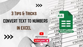 Convert Text to Numbers in Excel | Excel Tips and Tricks | 3 Tricks for Converting Text to Numbers.