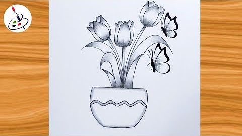 How to draw butterflies on Flower||Simple Pencil Sketch||Easy Drawing ideas for Beginners 