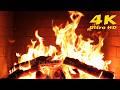 🔥 Peaceful Winter Fireplace Ambience 4K. Winter Fireplace Night Ambience. Cabin Vibes With Cracklin